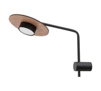 Lampada Da Parete Regolabile In Metallo E Legno H:38cm Grande RORY Per Soggiorno