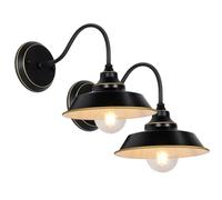 Lampada da parete retrò a collo di cigno - Lampada industriale impermeabile per esterni, per portico, porta d'ingresso, camera da letto, soggiorno, design a cupola in ferro, elegante illuminazione per