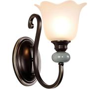 Lampada da Parete retrò in Ferro battuto Semplice Americano, Soggiorno, Parete, Scala, corridoio, Semplice Camera da Letto, Comodino, Applique da Parete,Illuminazione