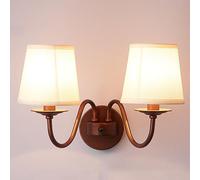 Lampada da Parete Retrò in Stile Country Americano E14,Da da Parete Semplice per Soggiorno,Da da Parete per Camera da Letto,Da da Parete per Studio, 2 Teste/1 Testa