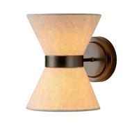 Lampada da Parete Retrò Moderna Lampada da Parete con Ombra in Tessuto Di Lino a Forma Di Clessidra, Lampada da Parete Nera Rustica Wabi Sabi Art Sconces da Parete G9 in Stile Giapponese Home Decor L