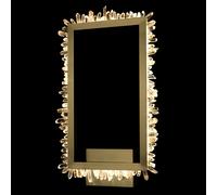 Lampada da parete rettangolare QUARTZ HALO, Oro satinato, LED 14W, 3000K, LM 1120, Cristallo di rocca, L 43 W28 H 4,5 cm, dimmerabile