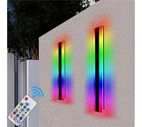 Lampada da parete RGB dimmerabile per esterni Lampada con telecomando Lampade da parete a LED per giardini Lampada da esterno per interni lunga striscia IP65 Impermeabile Sconce da parete Illuminazion