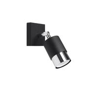 Lampada da parete riflettore nero con elementi cromati per lettura NERO 1xGU10 1