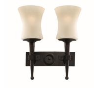 Lampada Da Parete Rustica 2FL Nera Illuminazione Interna