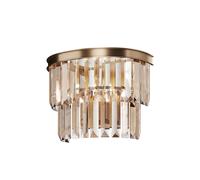 Lampada Da Parete Sala Da Pranzo Cristallo Vetro In Oro Ambra H:24,5 Cm E14
