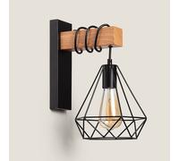LEDKIA LIGHTING - Lampada da Parete Sardo | Stile Industriale e Retrò | Compatibile con Lampadine E27 | Metallo Resistente | Ideale per Sale, Cucine, Camere, Nero