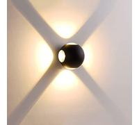Lampada da Parete Semplice a Forma di Sfera Nera, Design Luminoso, Applique da Parete in allumina a LED Morbido per Comodino, Camera da Letto, Soggiorno, Studio, Balcone, Lettura, corridoio, scal