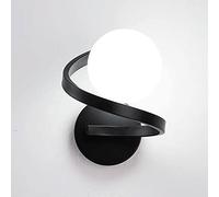 Lampada da parete sferica, applique a spirale in metallo con paralume a sfera in vetro, applique da comodino, lampade da parete creative a forma di perla luminosa, applique per illuminazione decorativ