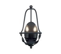 Lampada da Parete Shabby Metallo H:41,8 CM Grigio Antico 2x E14 Rustico