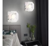 Lampada da Parete Soggiorno Cristalli Vetro Cromato 1 Fiamma LED 2er Set