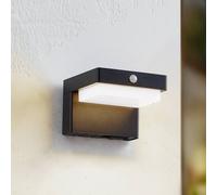 Lampada da parete solare a LED Eleazar di Lindby, nera, sensore, dimmerabile LINDBY