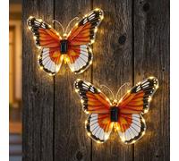 Lampada da Parete Solare Esterni Farfalla Balcone Figura Decorativa LED 2er Set [EEK: Non valutato]