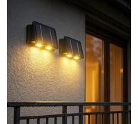 Lampada da Parete Solare Esterni Up Down Apparecchio Facciata LED Nero 2er Set