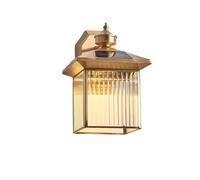 Lampada da parete solare per esterni, impermeabile e semplice, lampada a colonna per cancello da cortile, esterno in rame, per corridoio e balcone, lampada da parete esterna (tipo C)