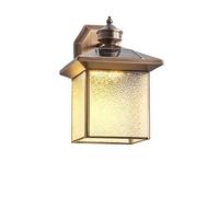 Lampada da parete solare per esterni, impermeabile e semplice, lampada a colonna per cancello da cortile, esterno in rame, per corridoio e balcone, lampada da parete esterna (sezione A)