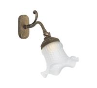 Lampada da Parete Spot Floreale Ottone Vetro H:23,5 CM Piccolo Girevole Premium