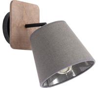 Lampada da Parete Spot Grigio Legno Tessuto Regolabile Interno Scrivania