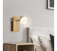 Lampada da Parete Spot Orientabile LED di Legno Lettura Opale B 7 CM