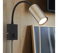 Lampada da Parete Spot Sala Pranzo Luce Notturna Nero Regolabile H 44 CM [EEK: Non valutato]
