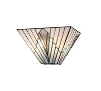 Lampada Da Parete Tiffany Stile B: 30,5 Cm H: 17 Cm Piccola 2x E14 Vetro Metallo