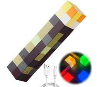 Lampada da Parete Torcia 4 Colori, Ricaricabile, USB per Lampada da Comodino, Lampada mini Craft, LED Mine-craft a Mano/Montaggio a Parete, cameretta dei bambini, soggiorno, gaming, studio, camera