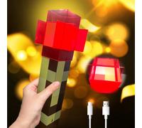Lampada da parete, torcia da parete, luce notturna con stile torcia rossa, lampada da notte ricaricabile, USB, torcia a LED per bambini, per la mano o il montaggio a parete, illuminazione giocattoli