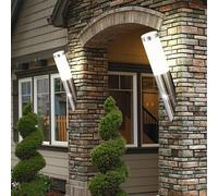 Lampada da Parete Torcia Luce per Esterni Argento Acciaio Inox Patio 2er Set [EEK: Non valutato]