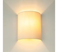 Lampada da Parete Up Down Crema E27 Tessuto Metallo Wandleuchte Interno Camera
