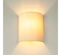 Lampada da Parete Up Down Crema E27 Tessuto Metallo Wandleuchte Interno Camera