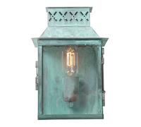Lampada da Parete Verde Antico Di Ottone IP44 E27 Vintage Massive Esterni Casa