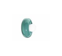 Lampada da Parete Vetro Ceramica G9 Rotondo Ø 25 CM Turchese Bianco Wandleuchte