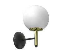 Lampada da Parete Vetro Sfera Metallo T: 23 CM E27 Oro Bianco Wandleuchte Camera