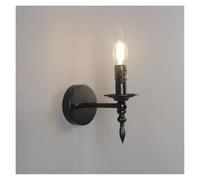 Lampada da Parete Vintage in Ferro battuto, Applique da Parete a LED con Candela Nera, Applique da Loft retrò per Soggiorno, Comodino, corridoio, lampade da Parete, semplici