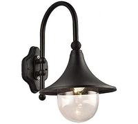 Lampada da Parete Vintage per Esterni, Lampada da Parete con Tradizionale Collare di Cigno, Lampada da Parete a Forma di Tromba, 16,9 Pollici, Accessorio Industriale E27 Lampada da Parete,Nero