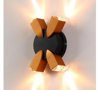 Lampada da Parete Wmmner, Applique da Parete a 4 luci per Interni ed Esterni, faretti a LED da Parete con Attacco su e Giù, Lampada da Parete con Illuminazione d'atmosfera con Finitura in or