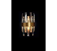Lampada da parete ZENNA, oro satinato, cristallo trasparente, 2luci attacco G9, L 18 cm x P 9 cm x A 30 cm, lampadina non inclusa