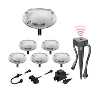 Lampada da pavimento a LED Bunda 4 luci con sensore crepuscolare per esterni