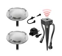 Lampada da pavimento a LED Bunda 4 luci con sensore crepuscolare per esterni