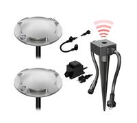 Lampada da pavimento a LED Bunda 4 luci con sensore crepuscolare per esterni