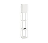 HOMCOM Lampada da Terra con Ripiani, Luce Regolabile, Interruttore a Pedale e Porte USB, Bianco Aosom Italy