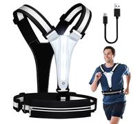 Lampada da petto da corsa USB - Illuminazione per borsa da cintura a LED, gilet di sicurezza da corsa riflettente | Attrezzature di visibilità per il jogging notturno, la bicicletta, la