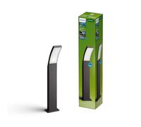 Lampada da piedistallo da esterno Philips Splay, 800 lm, 2700 K, PowerShield, IP44 resistente alle intemperie, durevole, alluminio, lunga durata, LED integrato, grigio antracite