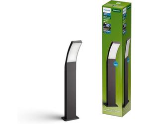 Lampada da piedistallo da esterno Philips Splay, 800 lm, 2700 K, PowerShield, IP44 resistente alle intemperie, durevole, alluminio, lunga durata, LED integrato, grigio antracite