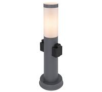 Lampada da piedistallo per esterni a LED in acciaio inox con 2 prese Lampada da terra per esterni antracite, 11W 1055lm bianco caldo, DxH 12,7x45 cm