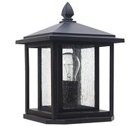 Lampada da pilastro per Giardino comunitario Tradizionale Quadrata Impermeabile IP56 per Esterni Cortile Europeo Paesaggio Lanterna in Vetro Lampada da pilastro per Giardino comunitario - Nero