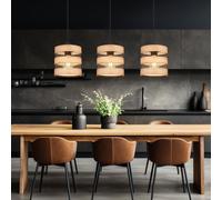 Lampada Da Pranzo A Sospensione In Legno A Rete LED Filamento 3-Fiamma [EEK: G]