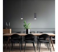 Lampada Sala Pranzo Lampada a Sospensione Soggiorno Metallo Nero Opaco GU10 2x [EEK: Non valutato]