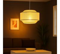 Lampada Da Pranzo Pendente Lampada A Gabbia Anelli In Cromo 1x E27 Metall Bianco [EEK: Nicht bewertet]