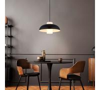 Lampada Da Pranzo Sospesa Nera Opaca E27 Lampada Da Cucina In Vetro Opale [EEK: Non valutato]